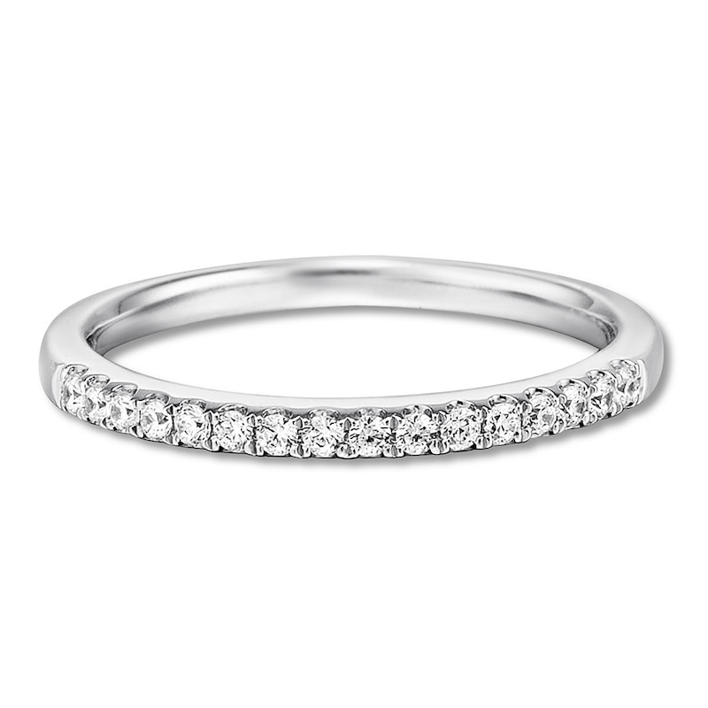 Main Image 4 of Previously Owned Diamond Wedding Band 1/5 ct tw Round-cut 14K White Gold