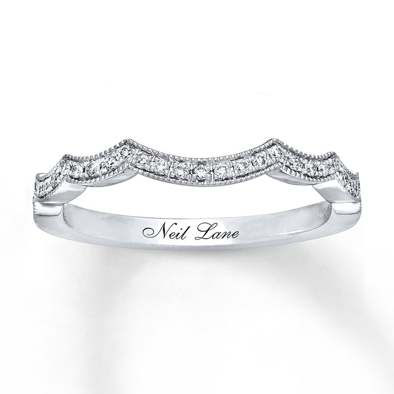 Main Image 1 of Previously Owned Neil Lane Wedding Band 1/6 ct tw Round-cut Diamonds 14K White Gold