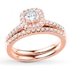 Thumbnail Image 0 of Previously Owned Diamond Bridal Set 1/2 carat tw Round-cut 14K Rose Gold