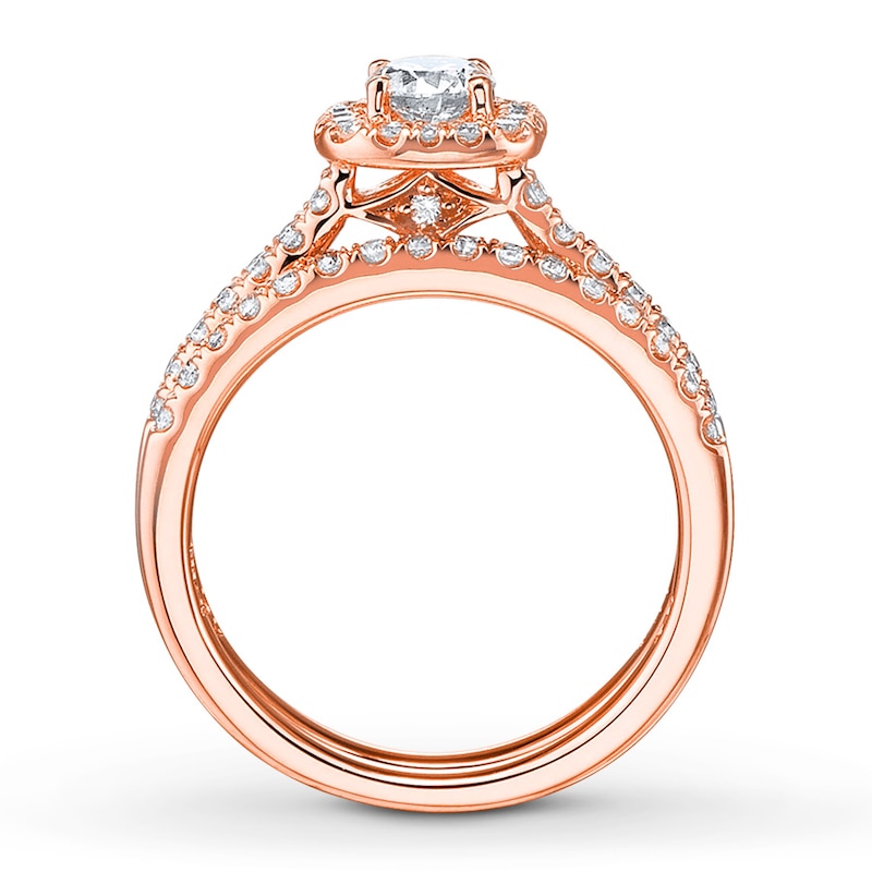 Previously Owned Diamond Bridal Set 1/2 carat tw Round-cut 14K Rose Gold