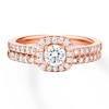 Thumbnail Image 3 of Previously Owned Diamond Bridal Set 1/2 carat tw Round-cut 14K Rose Gold