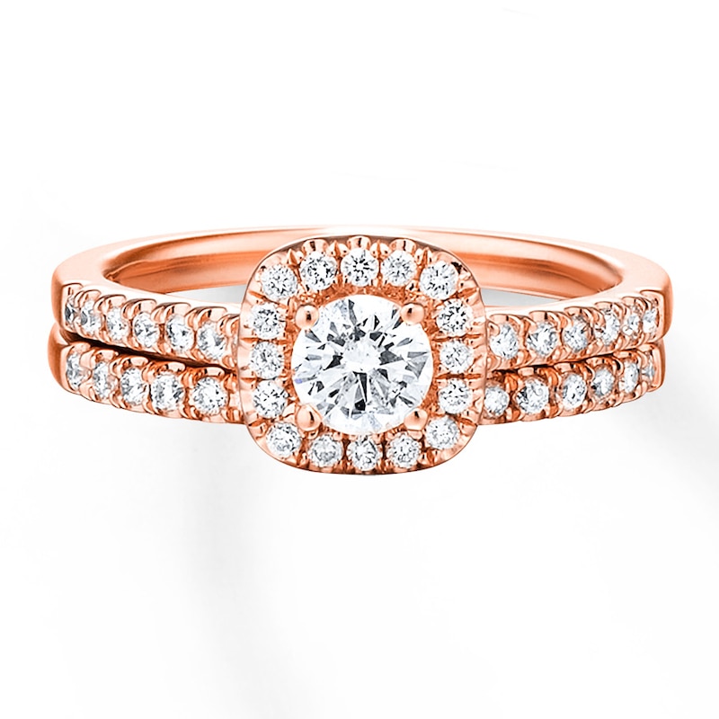 Previously Owned Diamond Bridal Set 1/2 carat tw Round-cut 14K Rose Gold