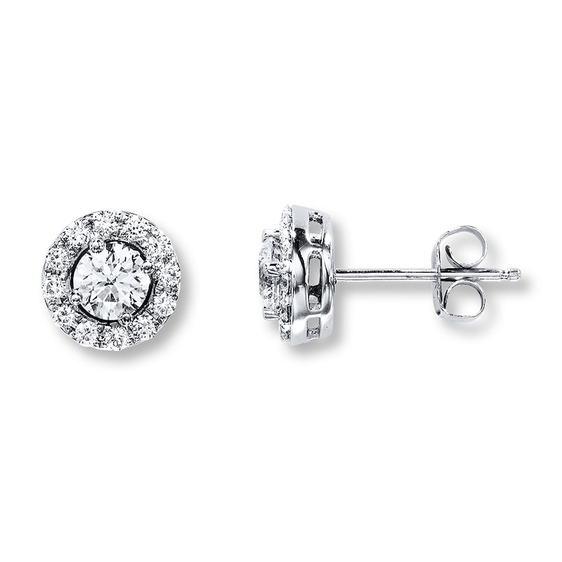 Main Image 1 of Previously Owned Diamond Earrings 1 ct tw 18K White Gold