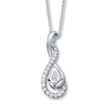 Thumbnail Image 1 of Previously Owned Diamond Necklace 5/8 ct tw Round-cut 18K White Gold