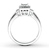 Thumbnail Image 1 of Previously Owned Diamond Ring 3/8 ct tw Princess & Round-cut 10K White Gold - Size 5