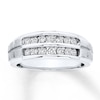 Thumbnail Image 1 of Previously Owned Men's Wedding Band 1/2 ct tw Round-cut Diamonds 10K White Gold - Size 14