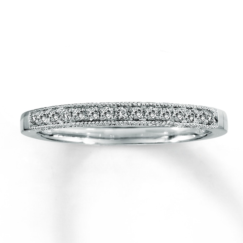 Main Image 1 of Previously Owned Band 1/8 ct tw Round-cut Diamonds 14K White Gold - Size 4.5