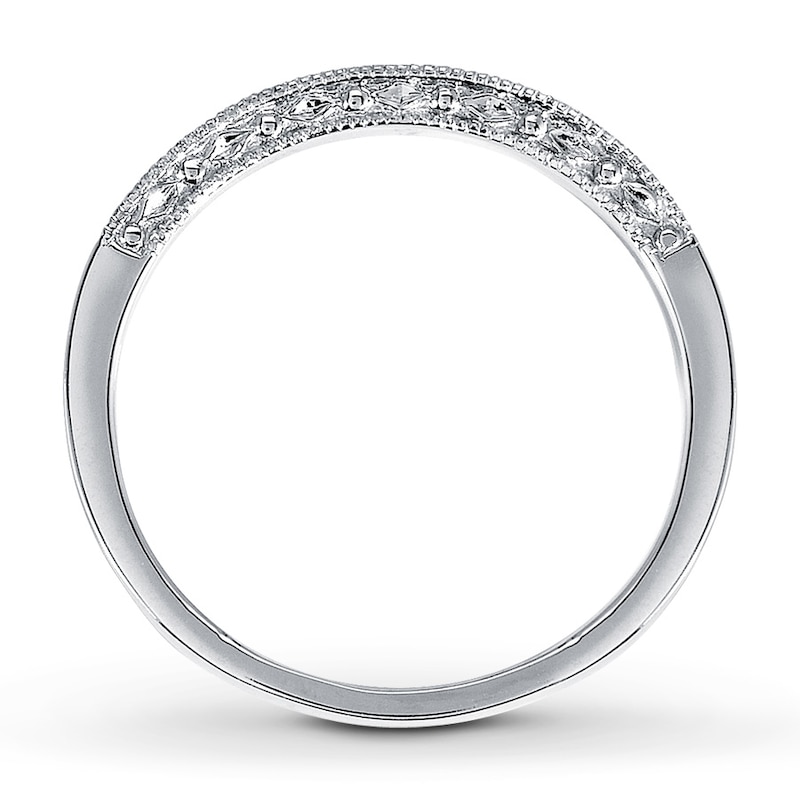 Main Image 2 of Previously Owned Band 1/8 ct tw Round-cut Diamonds 14K White Gold - Size 4.5