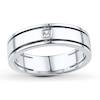 Thumbnail Image 0 of Previously Owned Men's Band 1/15 ct tw Square-cut Diamond 10K White Gold - Size 7