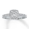 Thumbnail Image 1 of Previously Owned Diamond Engagement Ring 1/2 ct tw Princess & Round-Cut 14K White Gold - Size 4