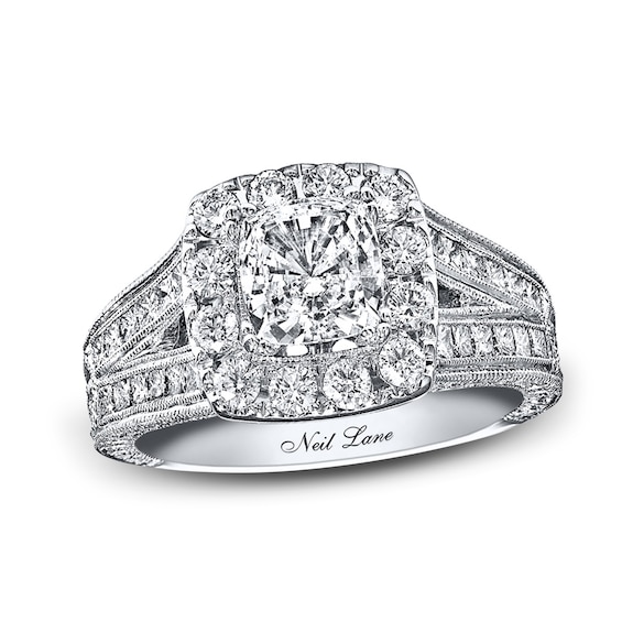 Previously Owned Previously Owned Neil Lane Ring 2 ct tw Cushion, Princess & Round-cut Diamonds 14K White Gold - Size 4.5