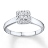 Thumbnail Image 0 of Previously Owned Diamond Engagement Ring 1/2 ct tw Princess & Round-cut 10K White Gold - Size 4.5