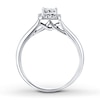 Thumbnail Image 1 of Previously Owned Diamond Engagement Ring 1/2 ct tw Princess & Round-cut 10K White Gold - Size 4.5