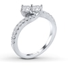 Thumbnail Image 1 of Previously Owned Ever Us Two-Stone Anniversary Ring 1 ct tw Round-cut Diamonds 14K White Gold - Size 9