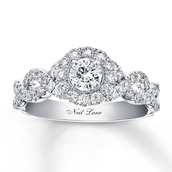 Previously Owned Neil Lane Engagement Ring 1 ct tw Round-cut Diamonds 14K White Gold - Size 8.25