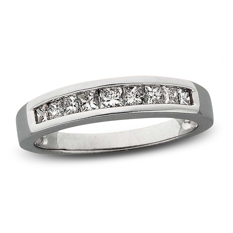 Main Image 1 of Previously Owned Diamond Band 1/2 ct tw Princess-cut 14K White Gold - Size 4.75