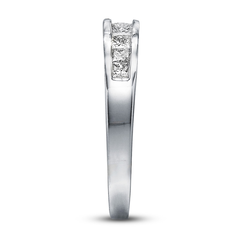 Main Image 3 of Previously Owned Diamond Band 1/2 ct tw Princess-cut 14K White Gold - Size 4.75