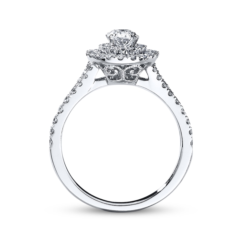 Previously Owned Neil Lane Engagement Ring 1 ct tw Oval & Round-cut Diamonds 14K White Gold - Size 4.5