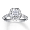 Thumbnail Image 1 of Previously Owned Neil Lane Bridal Ring 1-1/2 ct tw Princess & Round-cut Diamonds 14K White Gold - Size 4.75