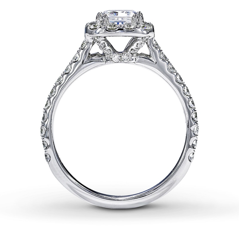 Main Image 2 of Previously Owned Neil Lane Bridal Ring 1-1/2 ct tw Princess & Round-cut Diamonds 14K White Gold - Size 4.75