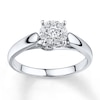 Thumbnail Image 1 of Previously Owned Diamond Engagement Ring 1/4 ct tw Round-cut 10K White Gold - Size 4.5