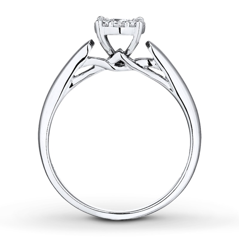 Main Image 2 of Previously Owned Diamond Engagement Ring 1/4 ct tw Round-cut 10K White Gold - Size 4.5