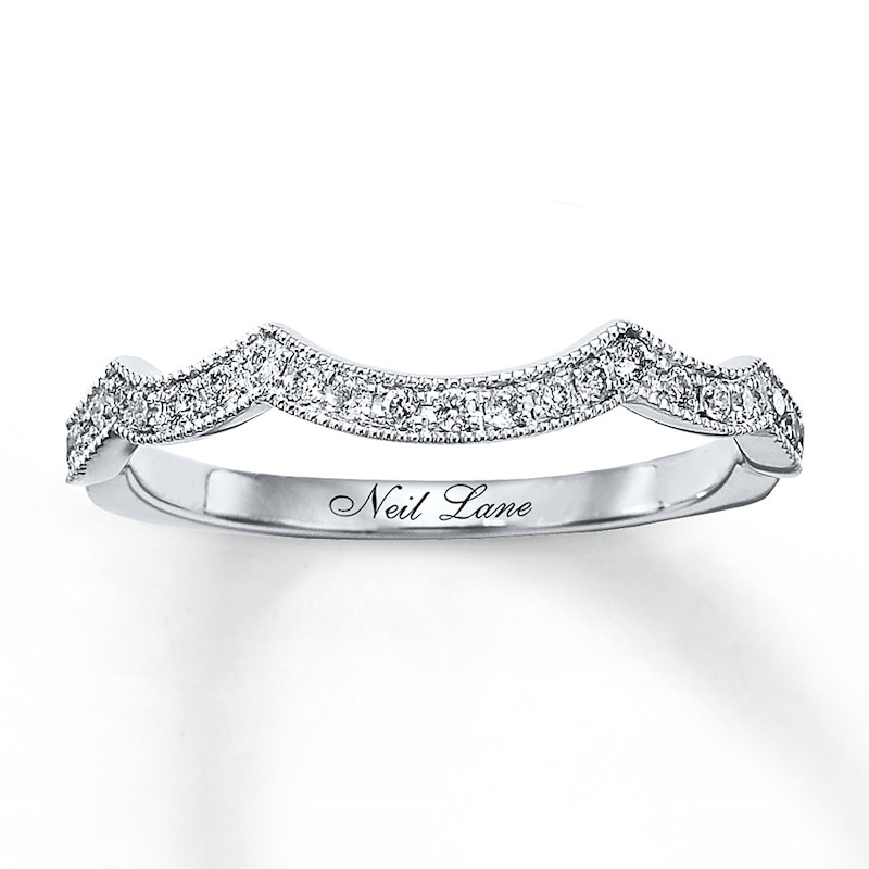 Main Image 1 of Previously Owned Neil Lane Diamond Wedding Band 1/5 ct tw Round-cut 14K White Gold