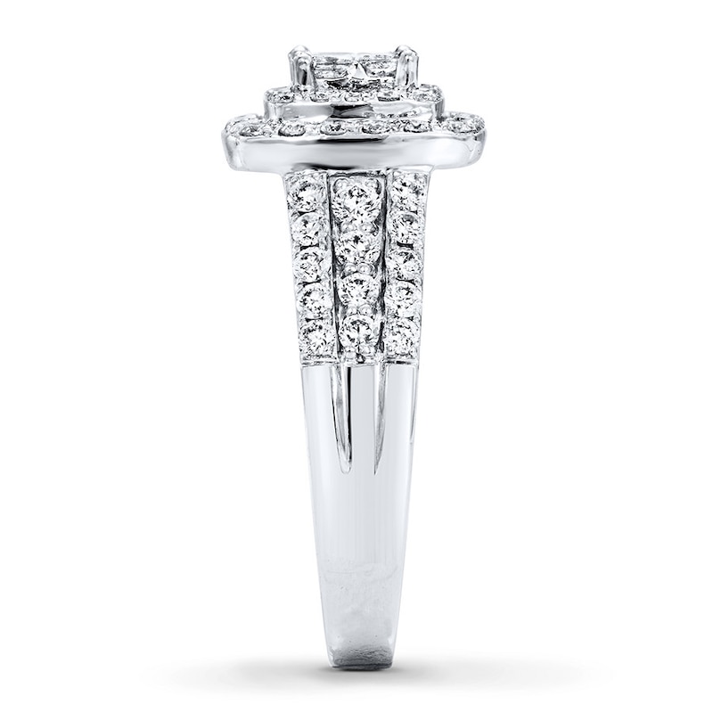 Main Image 3 of Previously Owned Diamond Engagement Ring 1 ct tw Princess & Round-cut 14K White Gold