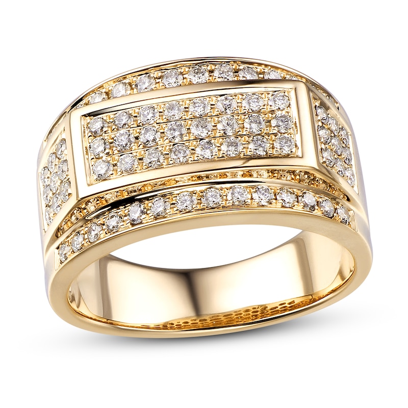 Main Image 1 of Previously Owned Men's Diamond Ring 1 ct tw Round 10K Yellow Gold