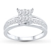 Thumbnail Image 1 of Previously Owned Diamond Engagement Ring 1-1/2 ct tw Princess & Round-cut 14K White Gold