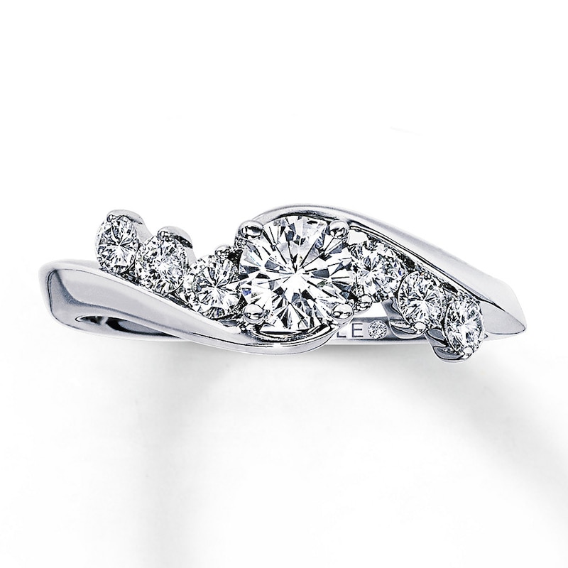 Main Image 1 of Previously Owned Leo Engagement Ring 3/4 ct tw Round-cut Diamonds 14K White Gold