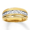 Thumbnail Image 1 of Previously Owned Men's Wedding Band 1 ct tw Round-cut Diamonds 10K Yellow Gold