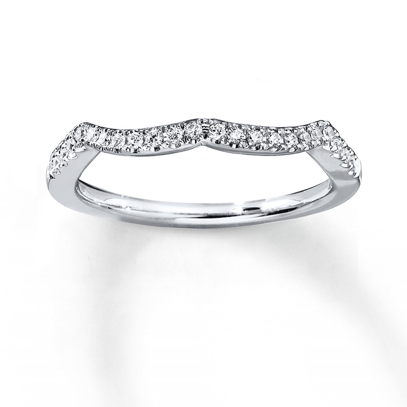 Main Image 1 of Previously Owned Diamond Wedding Band 1/8 ct tw Round-cut 14K White Gold