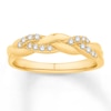 Thumbnail Image 0 of Previously Owned Diamond Stackable Ring 1/6 ct tw Round-cut 10K Yellow Gold - Size 3.75