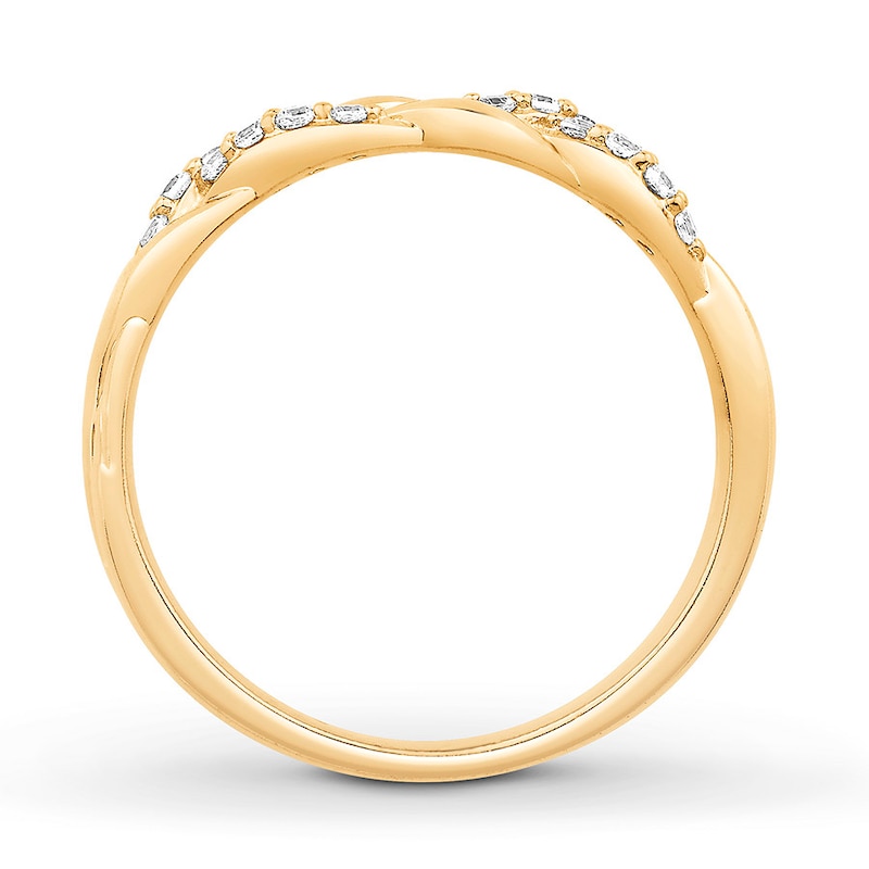 Previously Owned Diamond Stackable Ring 1/6 ct tw Round-cut 10K Yellow Gold - Size 3.75