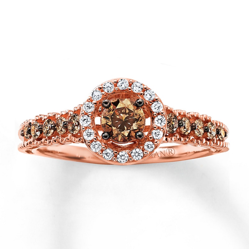 Main Image 2 of Previously Owned Le Vian Chocolate Diamond Ring 5/8 ct tw 14K Strawberry Gold - Size 4.25