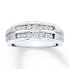 Thumbnail Image 0 of Previously Owned Men's Wedding Band 1/2 ct tw Round-cut Diamonds 10K White Gold - Size 7
