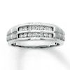 Thumbnail Image 0 of Previously Owned Men's Wedding Band 1/4 ct tw Diamonds Round-cut 10K White Gold - Size 6.25