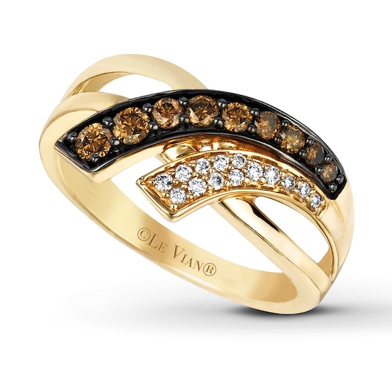 Previously Owned Le Vian Chocolate Diamonds / ct tw Round-cut Ring 14K Honey Gold