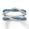 Thumbnail Image 0 of Previously Owned Diamond Enhancer Ring 1/2 ct tw Blue/White 14K White Gold - Size 8