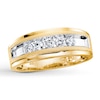 Thumbnail Image 0 of Previously Owned Men's Diamond Wedding Band 1/2 ct tw Round-cut 10K Yellow Gold - Size 8