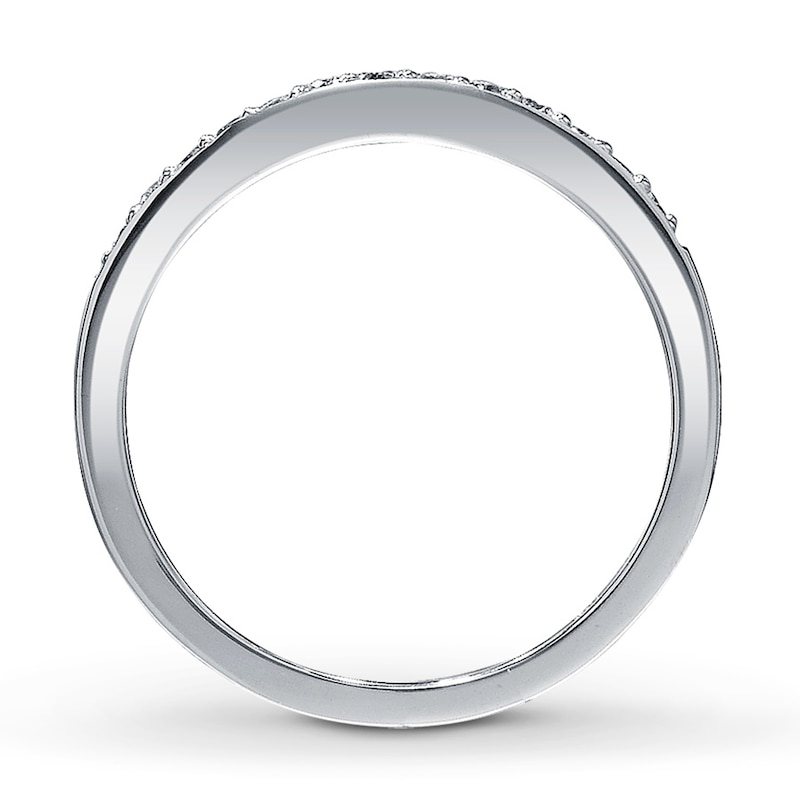 Main Image 2 of Previously Owned Diamond Anniversary Band 1/8 ct tw Round-cut 10K White Gold - Size 10.75