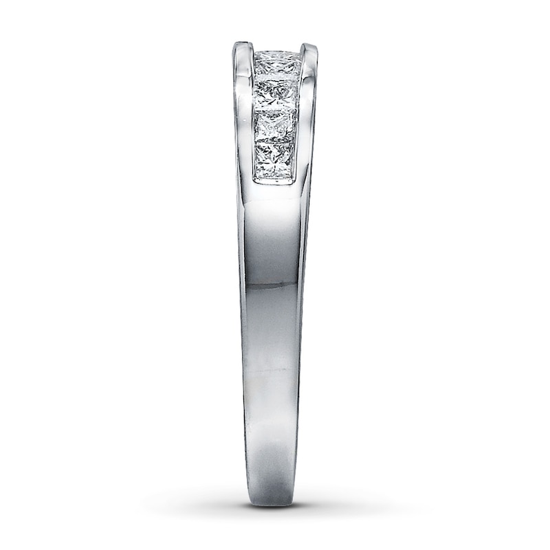 Main Image 3 of Previously Owned Diamond Anniversary Band 1/2 ct tw Princess-cut 14K White Gold - Size 11.25