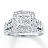 Thumbnail Image 1 of Previously Owned Diamond Engagement Ring 3 ct tw Princess & Round-cut 14K White Gold - Size 9