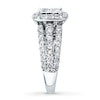 Thumbnail Image 3 of Previously Owned Diamond Engagement Ring 3 ct tw Princess & Round-cut 14K White Gold - Size 9