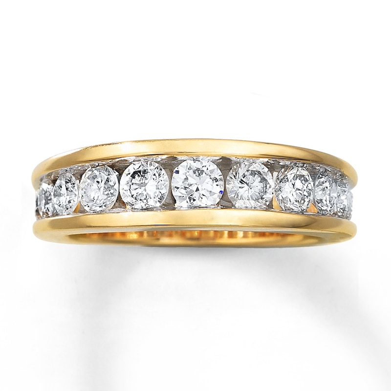 Main Image 1 of Previously Owned Diamond Wedding Band 1-1/5 ct tw Round-cut 14K Yellow Gold - Size 9