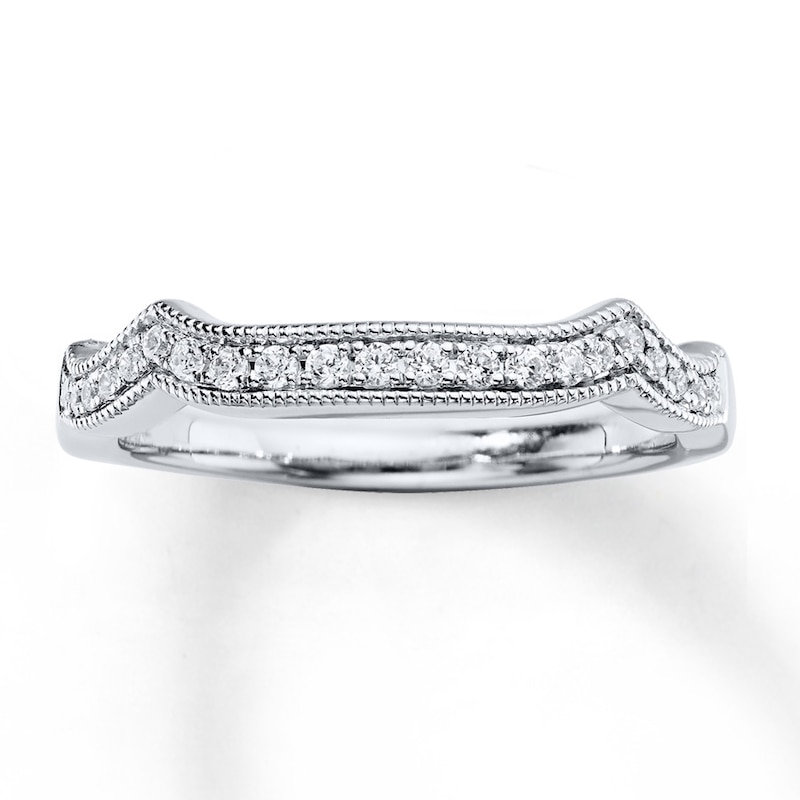 Main Image 1 of Previously Owned Diamond Wedding Band 1/6 ct tw Round-cut 14K White Gold - Size 11