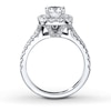 Thumbnail Image 1 of Previously Owned Neil Lane Engagement Ring 2-1/6 ct tw Cushion & Round-cut Diamonds 14K White Gold - Size 5.25