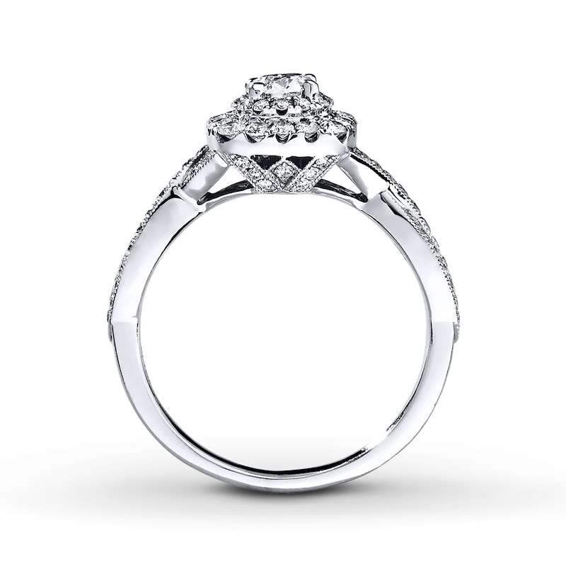 Previously Owned Neil Lane Engagement Ring 7/8 ct tw Round-cut Diamonds 14K White Gold - Size 8.5