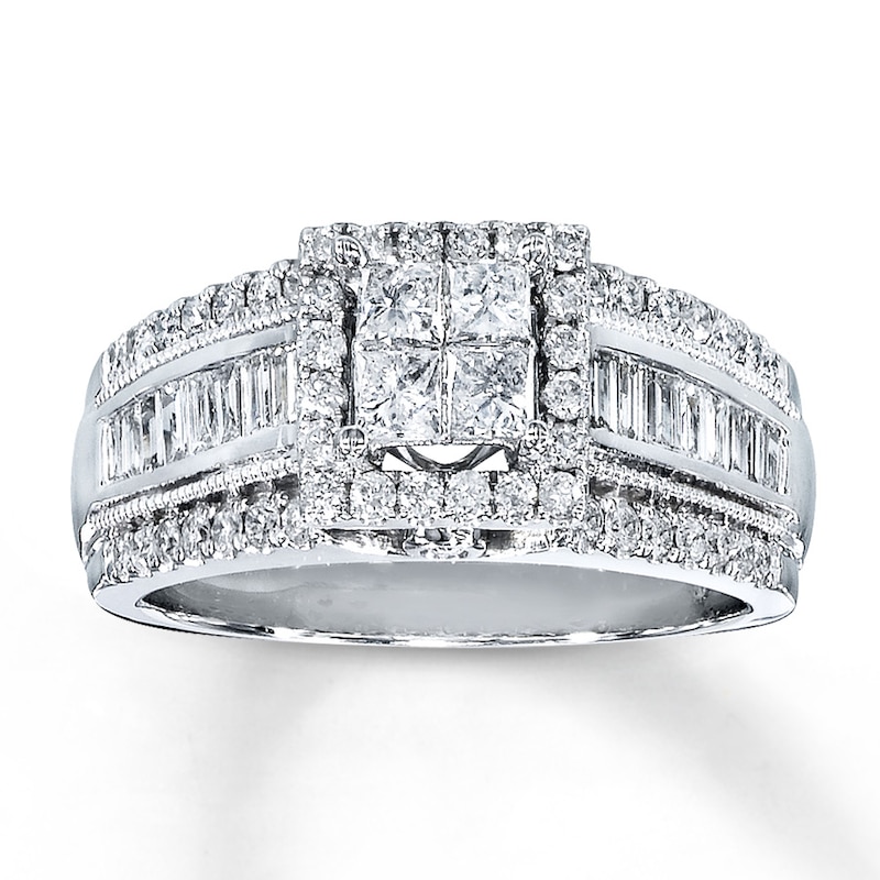 Main Image 1 of Previously Owned Diamond Engagement Ring 1 ct tw & Round-cut 14K White Gold - Size 9.75